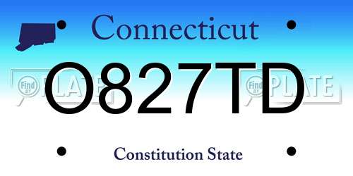 O827TD Connecticut License Plate