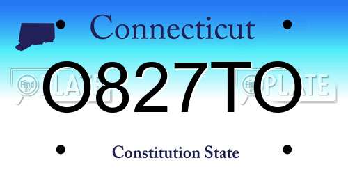 O827TO Connecticut License Plate