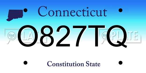 O827TQ Connecticut License Plate