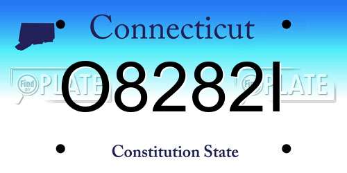 O8282I Connecticut License Plate