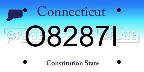 O8287I Connecticut License Plate