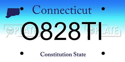 O828TI Connecticut License Plate