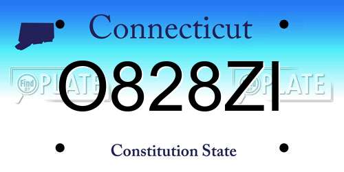 O828ZI Connecticut License Plate