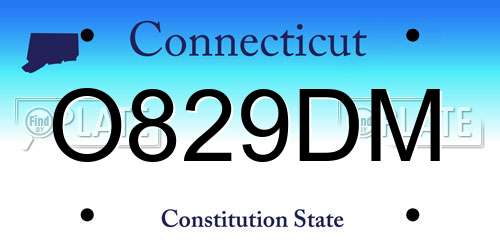 O829DM Connecticut License Plate