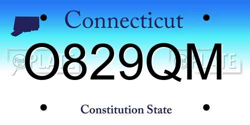 O829QM Connecticut License Plate