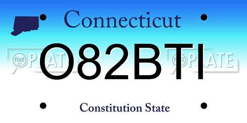 O82BTI Connecticut License Plate