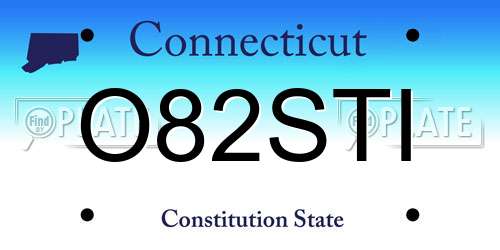 O82STI Connecticut License Plate
