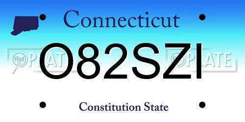 O82SZI Connecticut License Plate