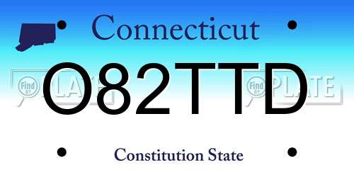 O82TTD Connecticut License Plate