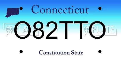 O82TTO Connecticut License Plate