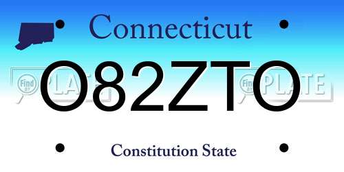 O82ZTO Connecticut License Plate