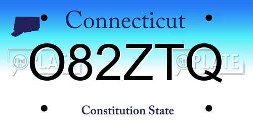 O82ZTQ Connecticut License Plate