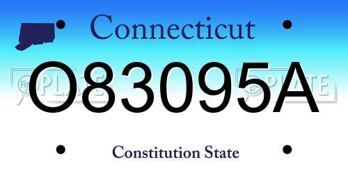 O83095A Connecticut License Plate