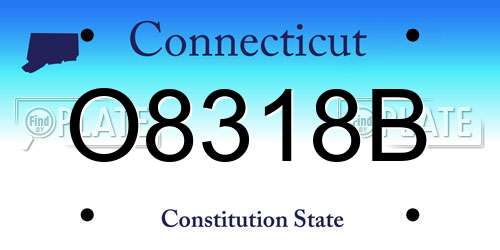 O8318B Connecticut License Plate