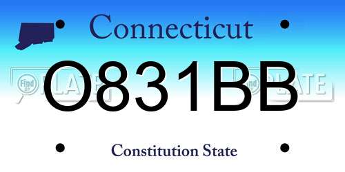 O831BB Connecticut License Plate