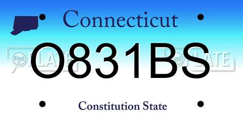 O831BS Connecticut License Plate