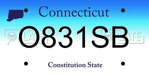 O831SB Connecticut License Plate