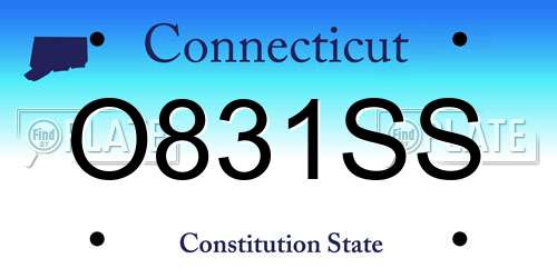 O831SS Connecticut License Plate