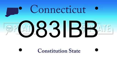 O83IBB Connecticut License Plate