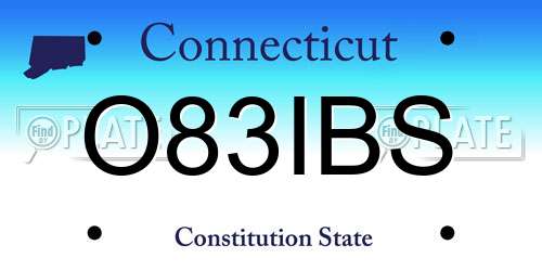 O83IBS Connecticut License Plate