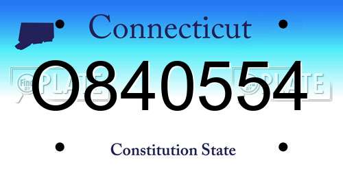 O840554 Connecticut License Plate