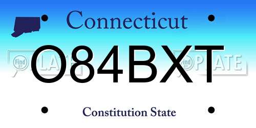 O84BXT Connecticut License Plate