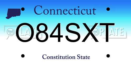 O84SXT Connecticut License Plate