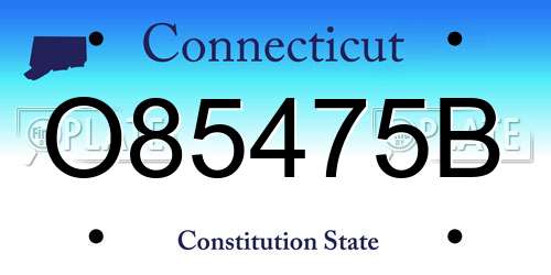 O85475B Connecticut License Plate