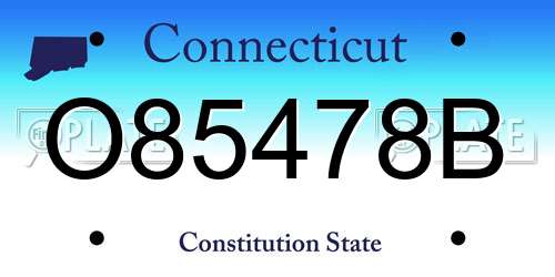 O85478B Connecticut License Plate