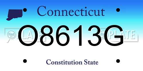 O8613G Connecticut License Plate