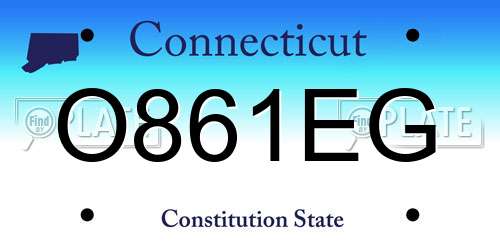 O861EG Connecticut License Plate