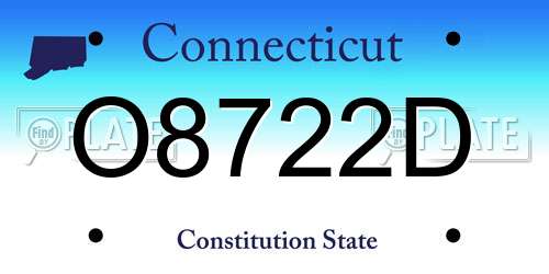 O8722D Connecticut License Plate