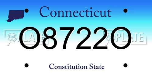 O8722O Connecticut License Plate