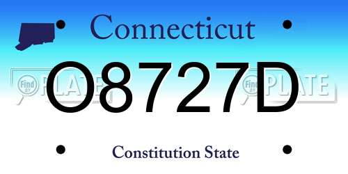 O8727D Connecticut License Plate