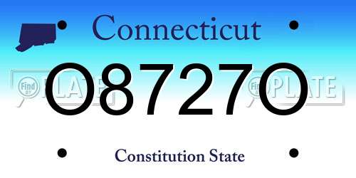 O8727O Connecticut License Plate
