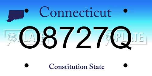 O8727Q Connecticut License Plate