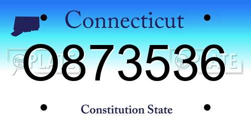 O873536 Connecticut License Plate
