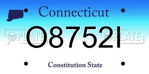 O8752I Connecticut License Plate