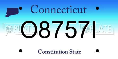 O8757I Connecticut License Plate