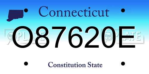 O87620E Connecticut License Plate