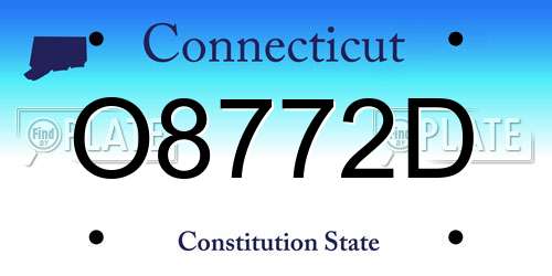 O8772D Connecticut License Plate