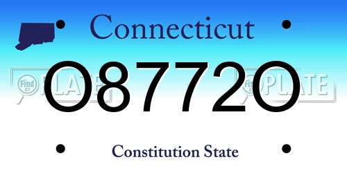 O8772O Connecticut License Plate