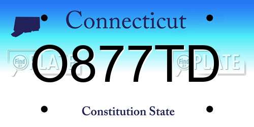 O877TD Connecticut License Plate