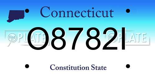 O8782I Connecticut License Plate