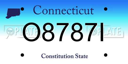 O8787I Connecticut License Plate