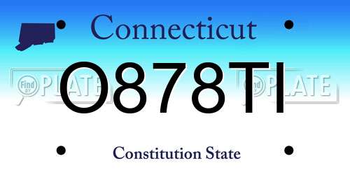 O878TI Connecticut License Plate