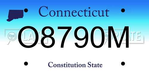 O8790M Connecticut License Plate