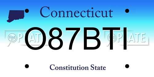 O87BTI Connecticut License Plate
