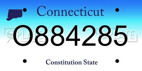 O884285 Connecticut License Plate