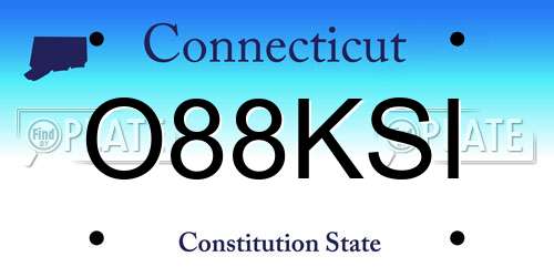 O88KSI Connecticut License Plate